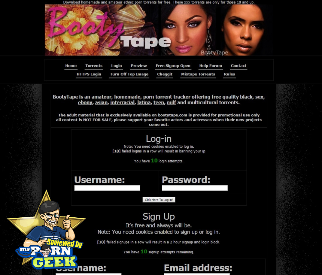 Free Ebony Homemade Xxx - BootyTape - Porn Torrent Site, Free XXX Torrent List