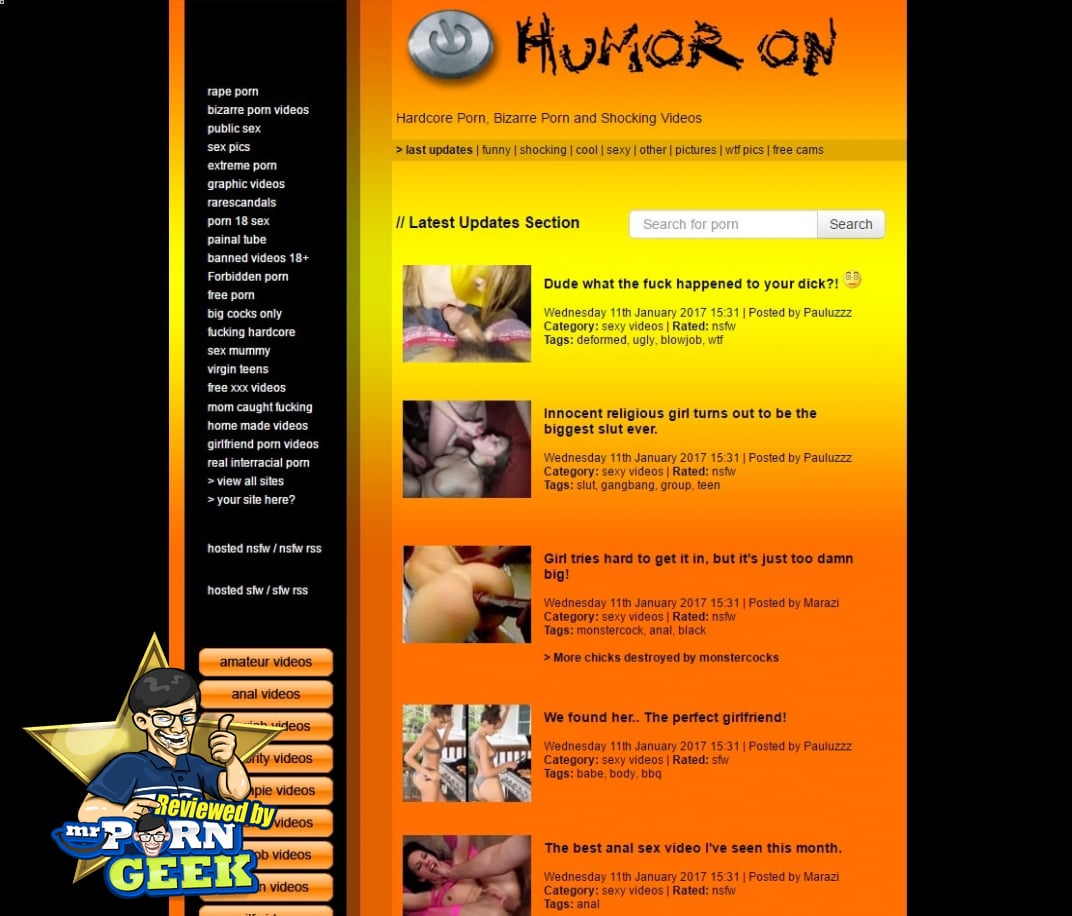 Porn Sex Funny - HumorOn (HumorOn.com) Bizarre Funny Porn Videos - Mr. Porn Geek