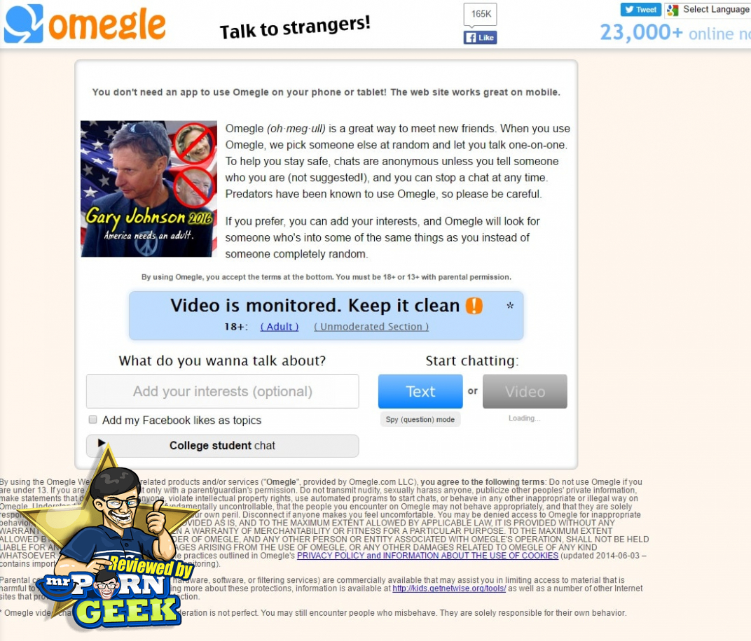 Omegle Porn - Omegle (Omegle.com) Cam Porn Site, Live Sex Chat Site